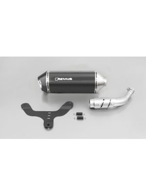 SPORTEXHAUST, slip on (muffler with connecting tube no cat.) with heat shield for Vespa GTS 300 ie Super / GTV 300 Sei Giorni, carbon, without EC homologation