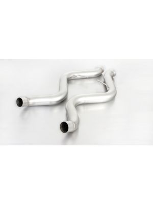 connection tube for mounting of the sport exhaust left/right on original center silencer and REMUS Racing tube