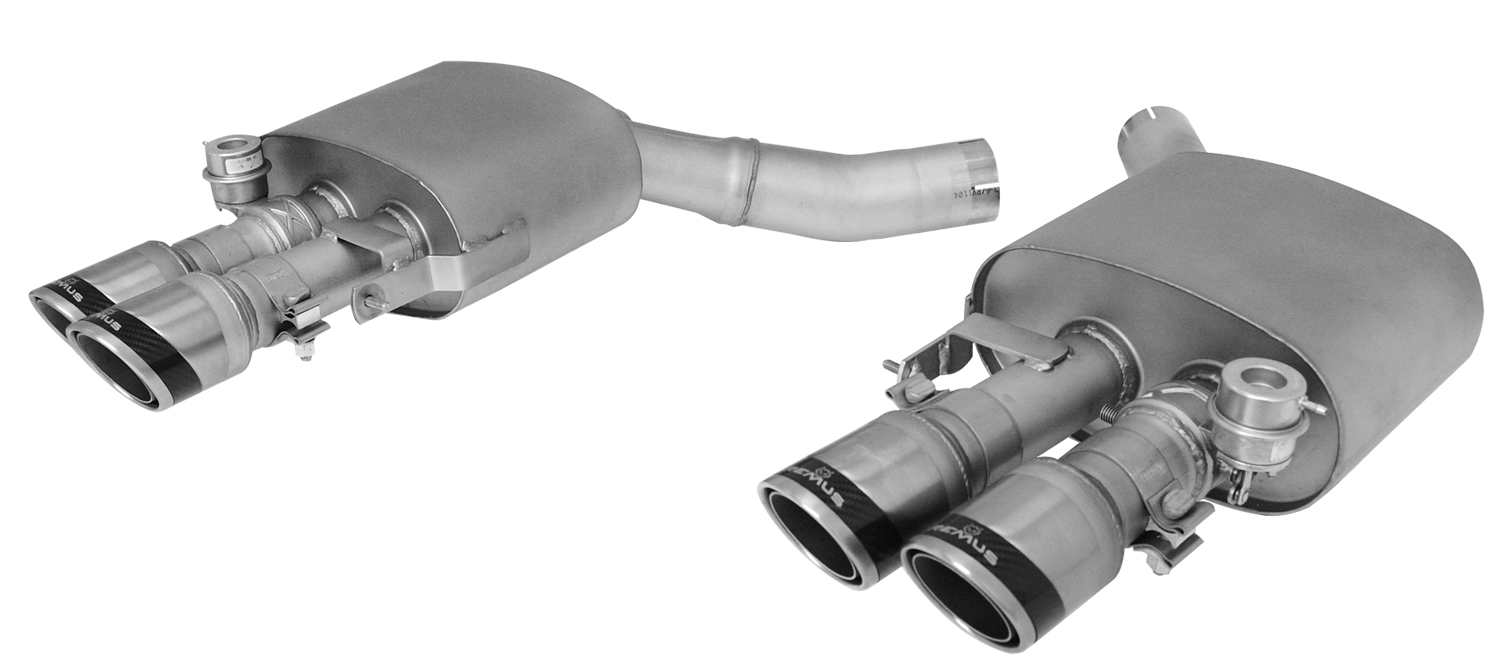 sport exhaust left and right with each 2 tail pipes Ø 84 mm Carbon Race