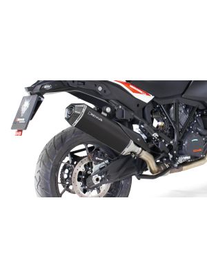 HEXACONE, Slip on (sportexhaust) KTM 1290 incl. CARBON heat protecting shield, stainless steel black, (EC-) approval