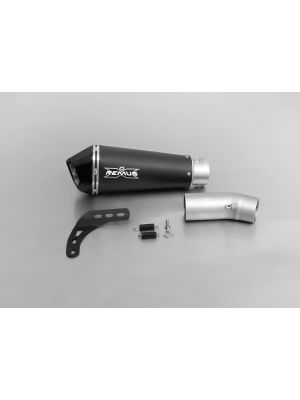 HYPERCONE, slip on (muffler with connecting tube), stainless steel black , 65 mm