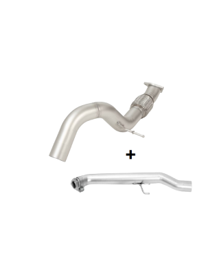 Non-resonated RACING downpipe-back front-section incl. front silencer replacement tube (GPF remains!), original tube Ø 60 mm - REMUS tube Ø 76 mm, NO (EC-) APPROVAL
