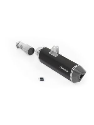 BLACK HAWK, slip on (silencieux avec tube de raccordement) Échappement Sport HUSQVARNA 701 Enduro et 701 Supermoto, acier inoxydable noir, incl. Homologation CE