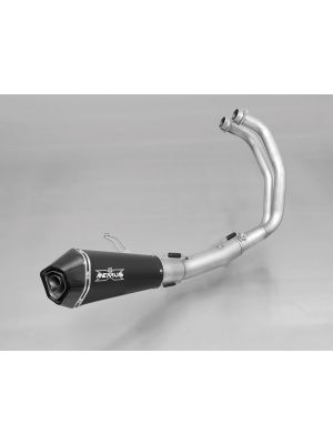 HYPERCONE, complete system (header, racing conntecting tube and rear muffler), stainless steel black, RACE (no EEC), 65 mm