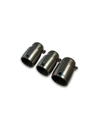 OPT GT tail pipe set: 3 tail pipes Ø 102 mm, L=145 mm, titanium, scotched, with adjustable spherical clamp connection