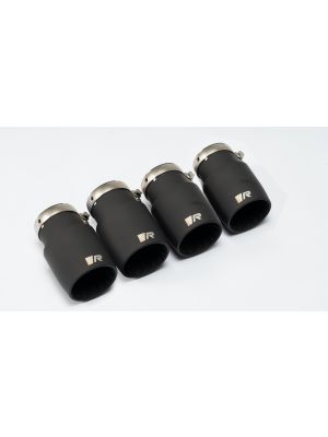 OPT GT black tail pipe set: 4 tail pipes Ø 102 mm, L=145 mm, titanium, black painted, with adjustable spherical clamp connection