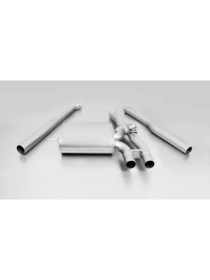 Cat-back-system, sport exhaust centered with integrated valve and front silencer replacement tube (selectable tail pipes), incl. EC homologation