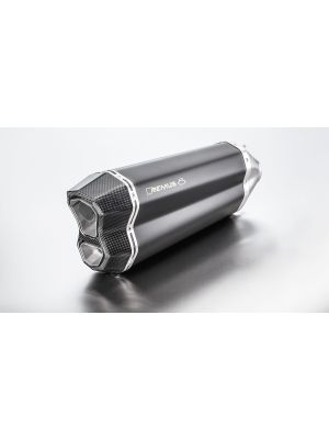 REMUS 8, slip on (muffler with connecting tube) incl. CARBON heat protecting shield for BMW R 1200 R/RS, stainless steel black, 65mm, incl. EC homologation