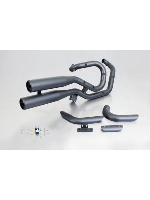 CUSTOM exhaust, complete system with cat., stainless steel black, EG/ABE/EEC