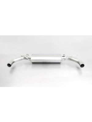 Axle-back-system dual L/R (selectable tail pipes), suitable for the original rear skirt, incl. EC homologation